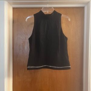 Vintage Victoria Holly Women’s Black Mockneck Sleeveless Top